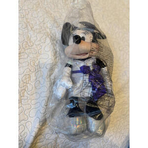 Disney Minnie Mouse Plush Toy in Silver Dress with Purple Bow‎ 100 Years